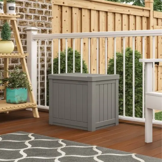 Suncast 22gal Storage Seat Stoney Gray image {2}