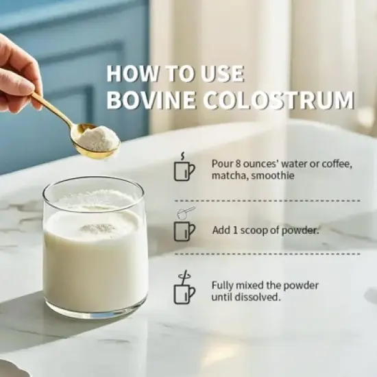 Alliwise Bovine Colostrum Supplement,Pure 40% IgG Colostrum Powder for Gut, Bone, Exercise, Immune, Non-GMO, 4.23 Oz image {6}