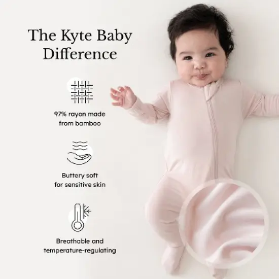 Kyte Baby Zippered Footie in Blush image {2}