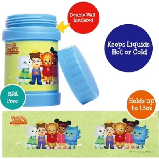 Daniel Tiger Stainless Steel 13oz Insulated Lunch Jar for Kids, Leak-Proof Keeps Liquids Hot or Cold for Hours- Fits Inside Lunchboxes & Bags image {3}