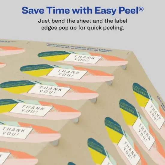 Avery Kraft Brown Scalloped Labels, 1-1/8" x 2-1/4", 525ct (22855) image {5}