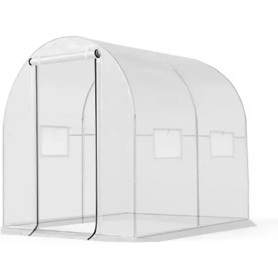 Premium Outdoor Greenhouse 8.2x6.6x6.6FT, Upgraded Heavy Duty Portable Walk in Frame, Large Outdoor Garden Plant Hot Hoop House, Transparent Cover image {1}