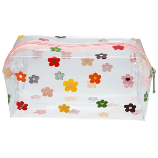 Unique Bargains Portable PVC Clear Makeup Bag Flower Assorted Color 1 Pc image {4}