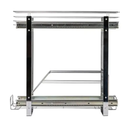 Glidez Multipurpose Chrome-Plated Steel Pull-Out/Slide-Out Storage Organizer - 2-Tier Design - Chrome image {5}