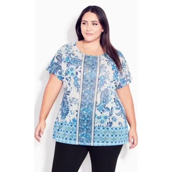 Women's Plus Size  Tiarne Necklace Top - ivory | EVANS image {3}