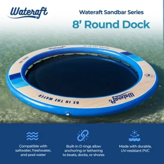 Wateraft Inflatable Floating Dock, Water Raft, Pad & Boat Docking Station for Lake, Pool, Beach & Ocean image {2}