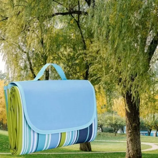 Outdoor Picnic Blanket, Waterproof Sandproof Camping Portable Travel Blanket, Foldable Large Beach Blanket For Outdoor Indoor Family Beach Park Grass image {4}
