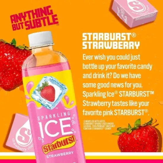 Sparkling Ice Strawberry Starburst - 17 fl oz Bottle image {1}
