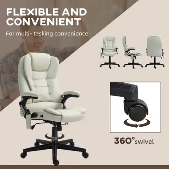 PAGED Executive Office Chair 6 Point Vibrating Massage Computer Chair with Reclining Backrest and Padded Armrests, Desk Chair for Office image {3}