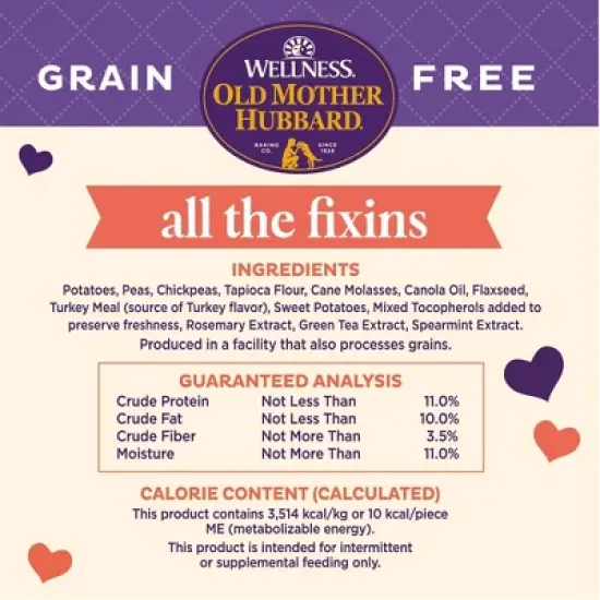 Old Mother Hubbard by Wellness Grain Free  All The Fixins' Biscuits Mini oven Oven Baked with Turkey and Sweet Potato Dog Treats &ndash; 16oz image {6}