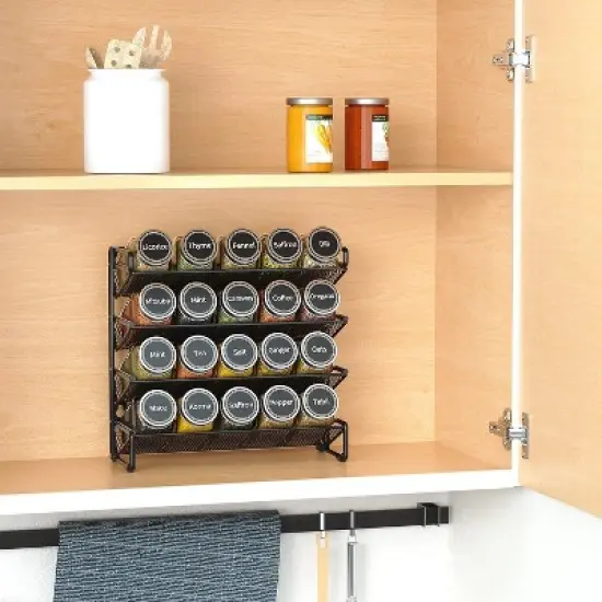 Spice Rack Organizer, Comes with 20-36 Jars and 386 Labels, for Cabinet, Countertop, Pantry or Wall Mount - SpaceAid&reg; image {2}