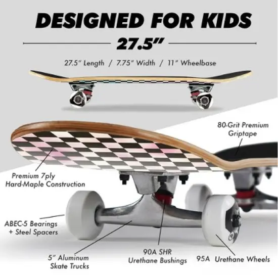Magneto Skateboard | Maple Wood | ABEC 5 Bearings | Double Kick Concave Deck | For Beginners, Teens & Adults image {3}