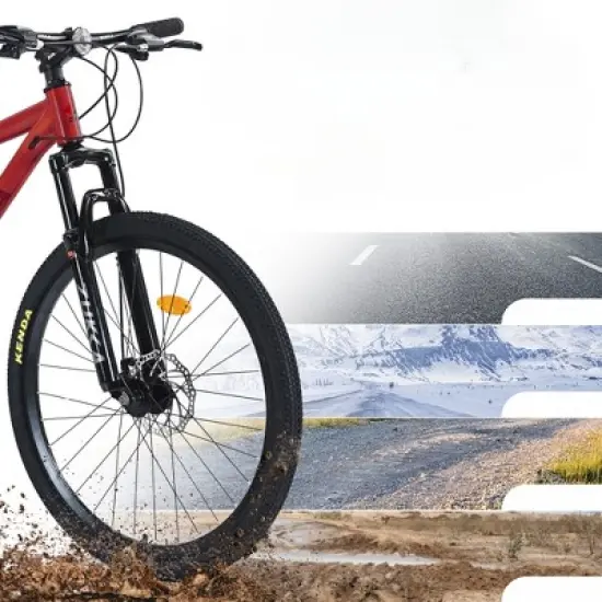 INFURNIC Bicycles, 26 Inch Mountain Bike, MTB with Suspension Fork for Men and Women, Red, 24.41"*37"*65.75" image {5}