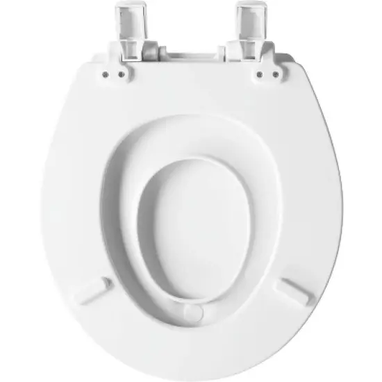 Mayfair by Bemis NextStep2 Never Loosens Round Enameled Wood Children's Potty Training Toilet Seat with Easy Clean and Slow Close Hinge - White image {4}
