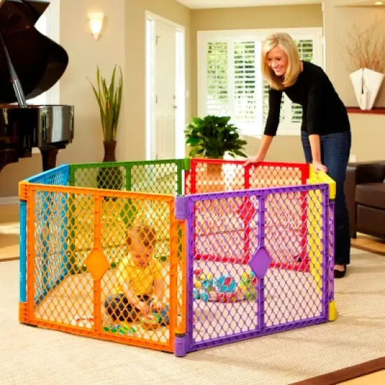Toddleroo by North States Superyard Colorplay 6 Panel Freestanding Gate image {2}