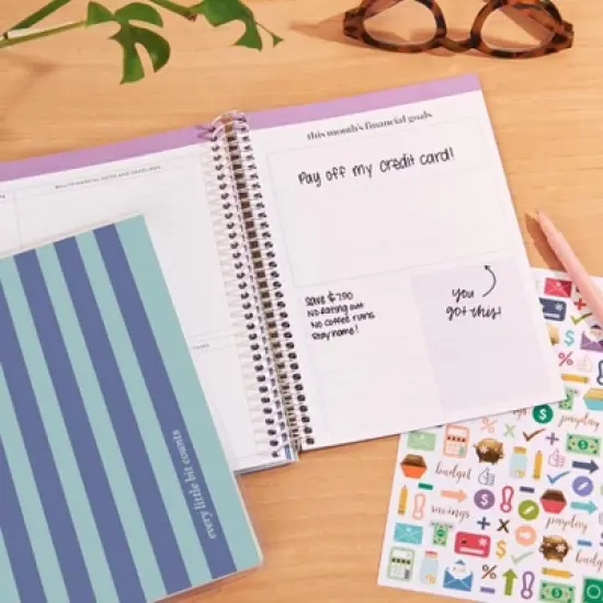 erin condren Budget Journal Classic Striped/Every Little Bit Counts image {10}