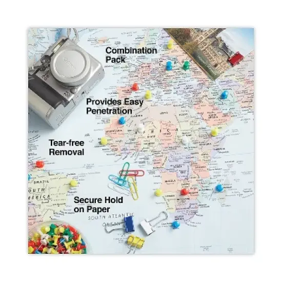 UNIVERSAL Combo Clip Pack Assorted Binder Clips/Paper Clips/Push Pins 31203 image {4}