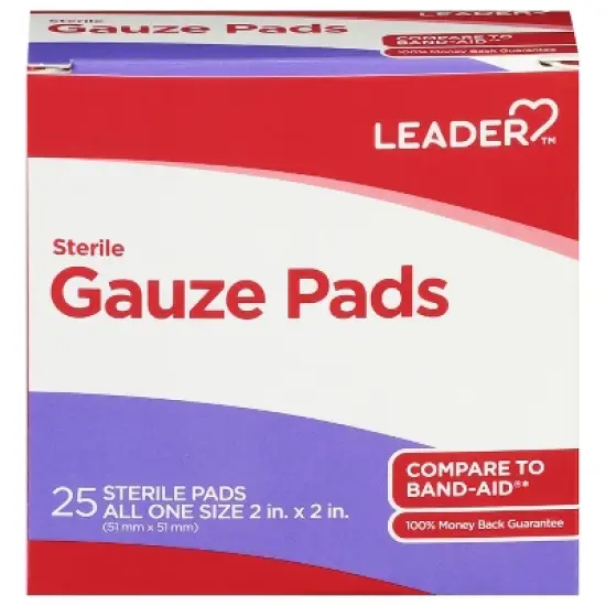 Leader Sterile Gauze Pads 2 in x 2 in 25 ea image {9}