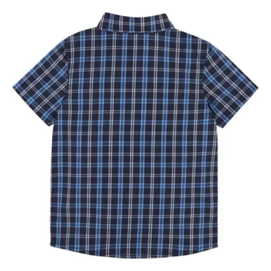 Andy & Evan Kids Short Sleeve Bamboo From Rayon Buttondown Blue, Size 7 image {1}