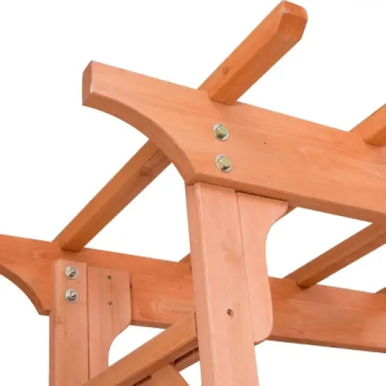 Costway Arbor Over 7FT High Wooden Garden Arch Trellis Pergola Outdoor Patio Plant image {6}
