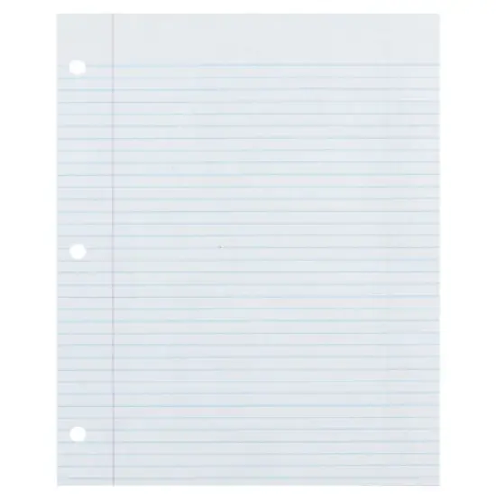Ecology Recycled Filler Paper, White, 3-Hole Punched, 9/32" Ruled, 500 Sheets Per Pack, 2 Packs image {1}