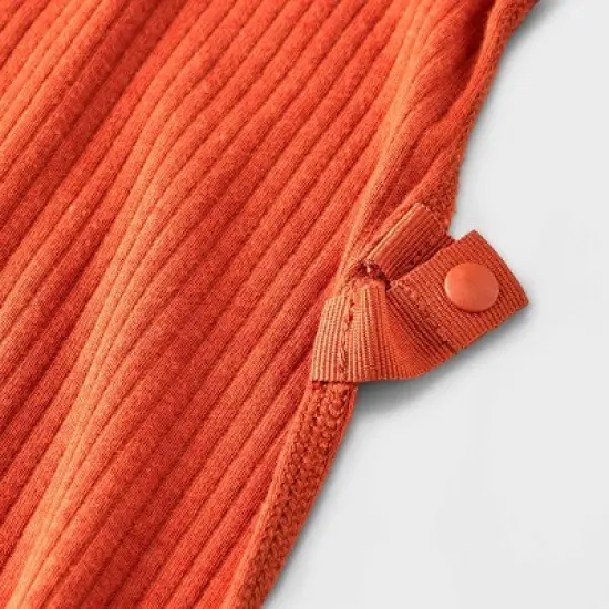 Baby Ribbed Snap Adaptive Romper - Cat & Jack&trade; Orange image {3}