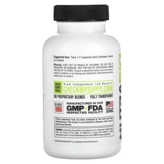 NutraBio KSM-66&reg;, Ashwagandha, 60 Capsules (600 mg per Capsule) image {2}