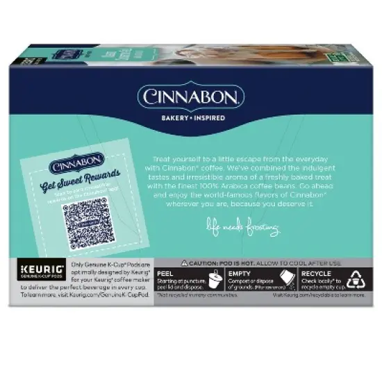 Cinnabon Classic Cinnamon Roll Flavored Keurig K-Cup Coffee Pods image {13}