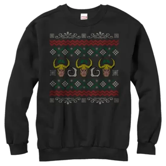 Men's Marvel Ugly Christmas Loki Sweatshirt image {5}