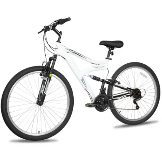 hykolity 27.5 inch Mountain Bike MTB Outdoor Bicycle Cycling 18 Speed Sport Bikes Trail Off Road Full Suspension for Adult Men Unisex White image {5}