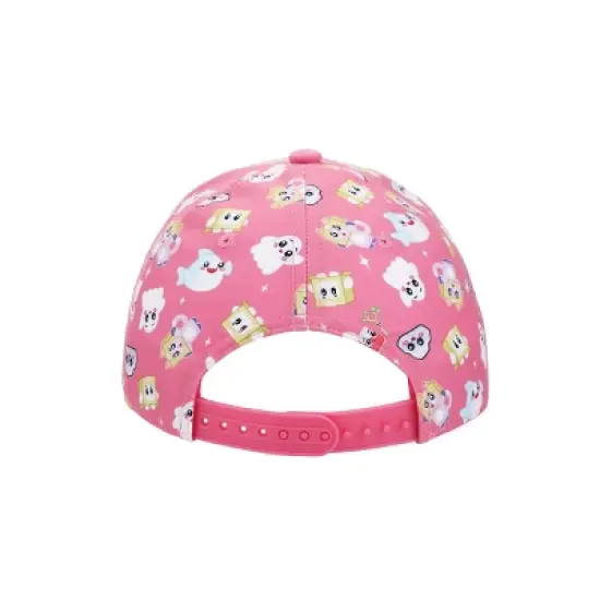 LankyBox Characters All-Over Print Youth Pink 5 Panel Curved Brim Hat image {4}