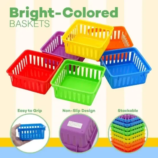 Square Classroom Baskets for Classroom Storage - 12 pcs - Crayon Organizer, Small Bins, 
Plastic Crayon Box, Crayon Storage, Pencil Tray image {3}