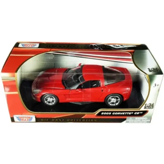 2005 Chevrolet Corvette C6 Coupe Red 1/24 Diecast Model Car by Motormax image {3}
