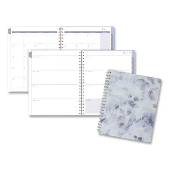 Mead Products Dewdrop Academic Weekly Monthly Planner 12-Month July 2025 to June 2026  Watercolor Floral Blue image {3}