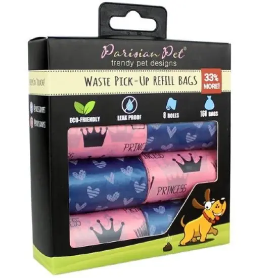 Parisian Pet 'Princess Hearts' Waste Bags for Dogs & Cats - Eco-Friendly, Durable, Leak-Proof Pink Pet Waste Bags image {2}
