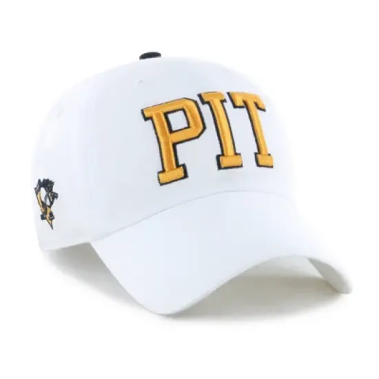 NHL Pittsburgh Penguins Adult White Clique Hat: Cotton Adjustable Baseball Cap image {1}