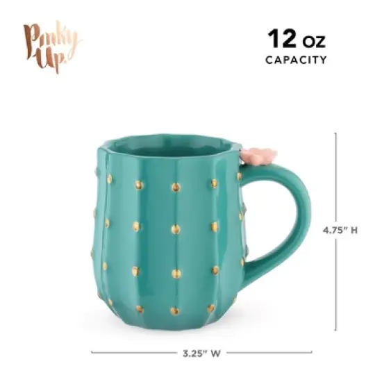 Pinky Up Cactus Mug, Tea Cup, Cactus coffee cup, Ceramic Mug, Coffee & Tea Accessories, Cute Succulent Mugs, 10oz, set of 1 image {2}