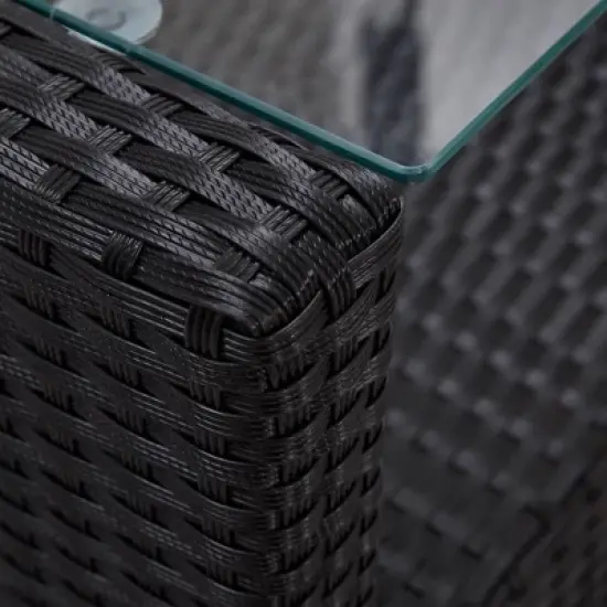 vidaXL 6 Piece Patio Sofa Set - Black Poly Rattan Outdoor Furniture with Thick Cushions and Durable Powder-Coated Steel Frame image {11}