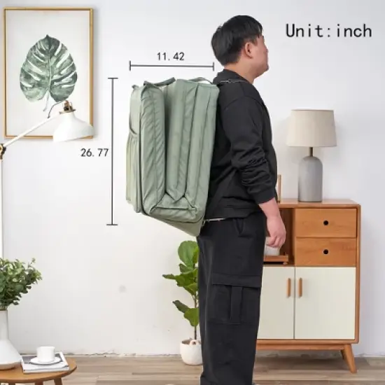 GDFStudio Kama Outdoor/Indoor Folding Metal Upholstered Lounge Chair, 70.86" Adjustable Cushion with Carry Bag image {5}