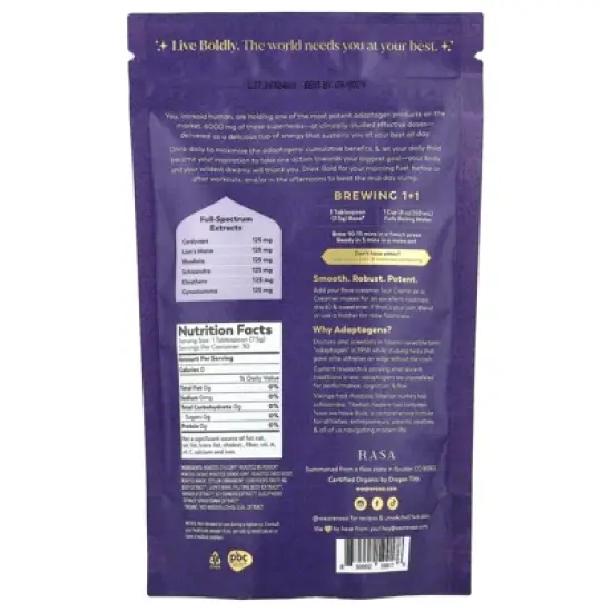 Rasa Potent Energy Tonic, Bold, 8 oz (226 g) image {1}