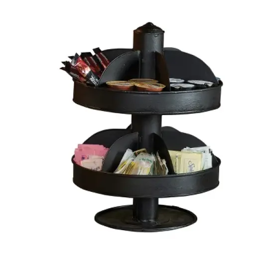 Park Designs 2 Tier Small Organizer Lazy Susan Black image {3}