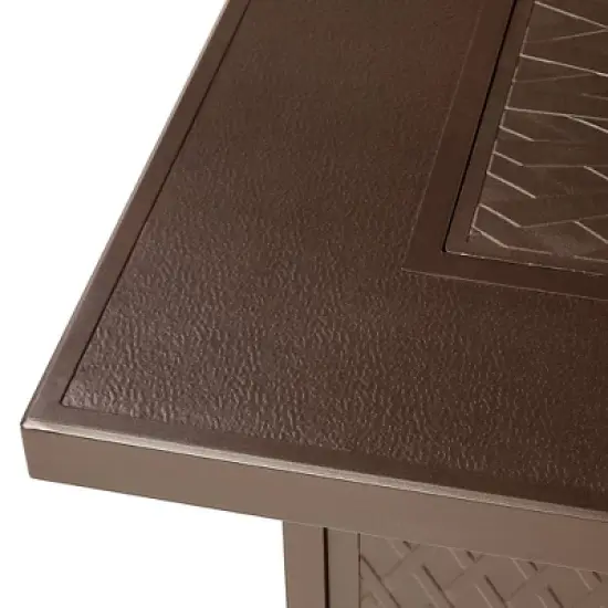 Oakland Living Aluminum Rectangle 55000 BTUs Propane Textured Weave Design Outdoor Patio Dining Table image {6}