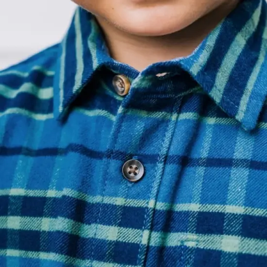 Hope & Henry Boys' Long Sleeve Flannel Button Down Shirt with Elbow Patches, Kids image {4}