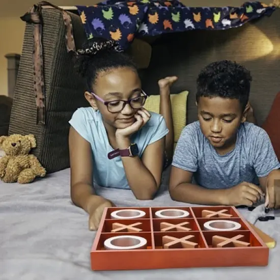 GSE 14" Giant Wooden Tic-Tac-Toe Game Set, Classic Family Travel Board Game for Kids and Adults image {6}