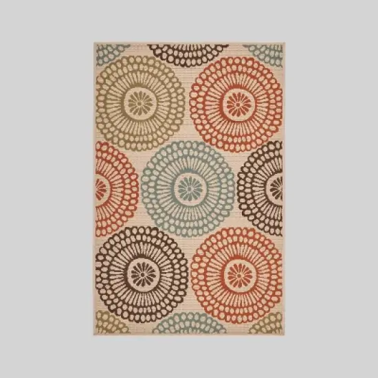 Seastar Medallion Outdoor Rug Ivory - Christopher Knight Home image {5}