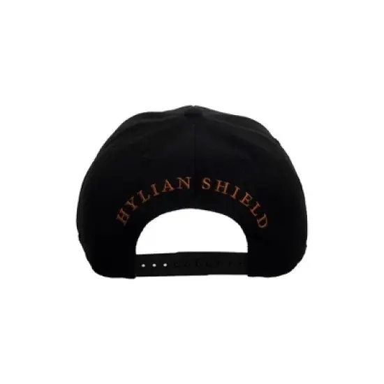 Nintendo Legend Of Zelda Hylian Shield Brass Metal Badge Men's Black Precurve Snapback Hat image {2}