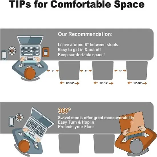 Hywela Bar Stools, Modern PU Leather Adjustable Swivel Barstools, Armless Kitchen Island Counter Bar Stools with Bigger Base, Set of 2,Stylish- The Pop Home image {7}