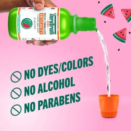 TheraBreath Kids Mouthwash with Fluoride - Wacky Watermelon - 10 fl oz image {6}