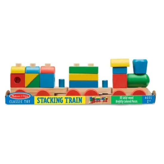 Melissa & Doug Stacking Train - Classic Wooden Toddler Toy (18pc) image {2}