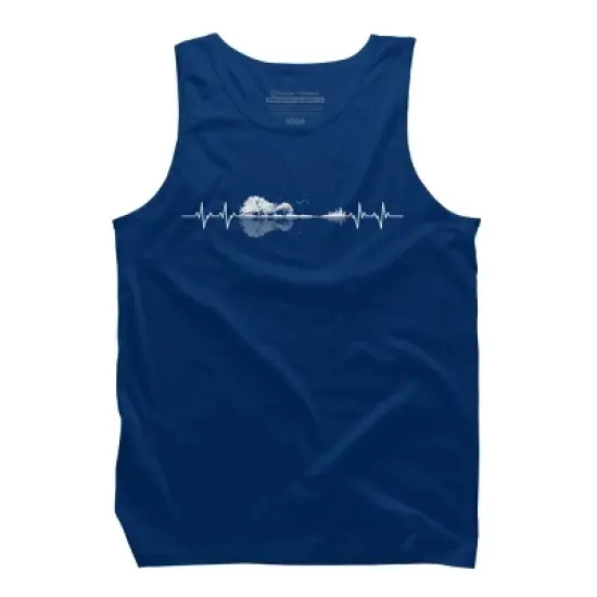 Men's Design By Humans Nature Guitar Heart Beat By Maryedenoa Tank Top image {6}